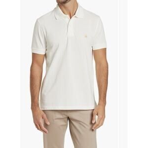 NEW! Brooks Brothers WHITE Pique Slim Fit Polo Shirt Large, Golden Fleece Golf